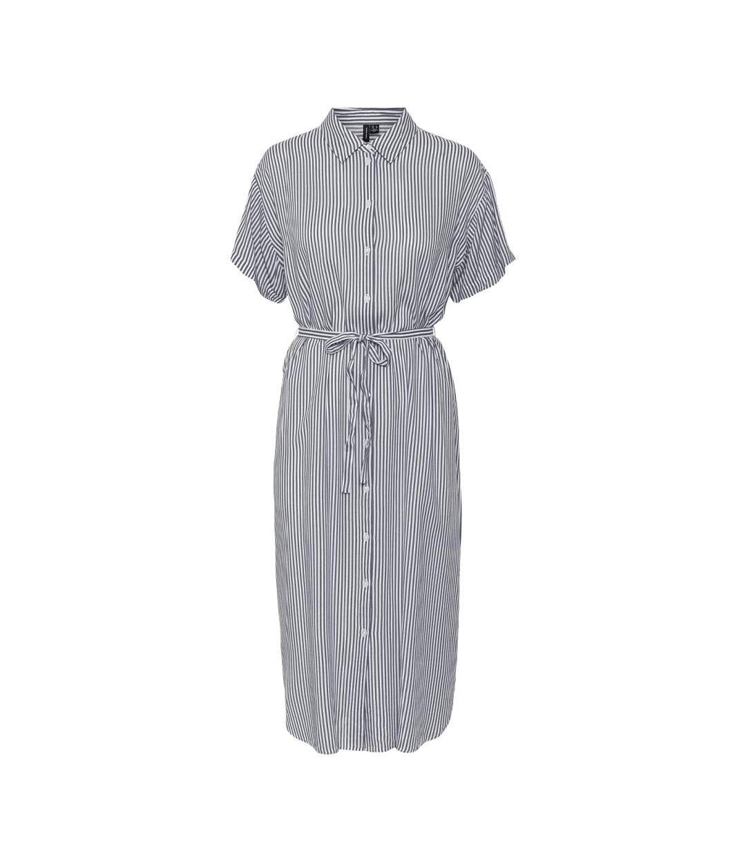 Robe à marine/blanc femme vero moda bumpy - m-3