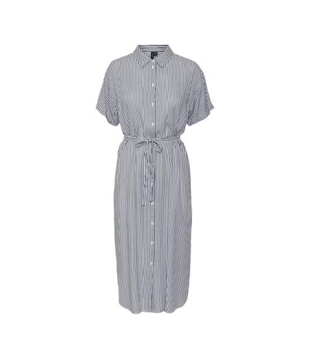 Robe à marine/blanc femme vero moda bumpy - m