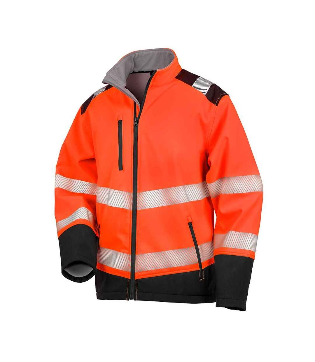 Mens ripstop safety soft shell jacket fluorescent orange/black SAFE-GUARD by Result