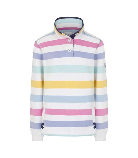 Womens/ladies Button Neck Sweatshirt Multicoloured Lazy Jacks