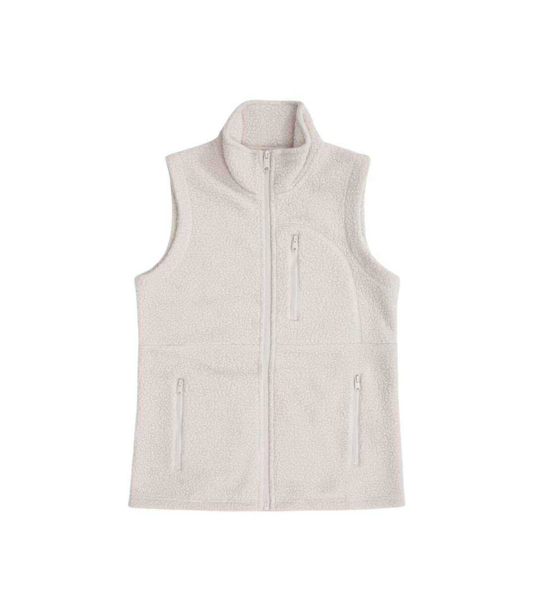 Womens/ladies Buxton Borg Gilet Beige Animal-1