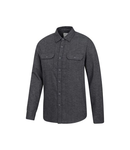 Mens Trace Flannel Long-sleeved Shirt Dark Grey Mountain Warehouse