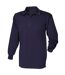 Front Row Long Sleeve Classic Rugby Polo Shirt (Navy/Navy)