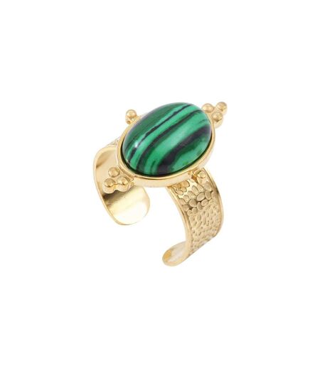 Bague bijoux doré/vert femme clio blue holly