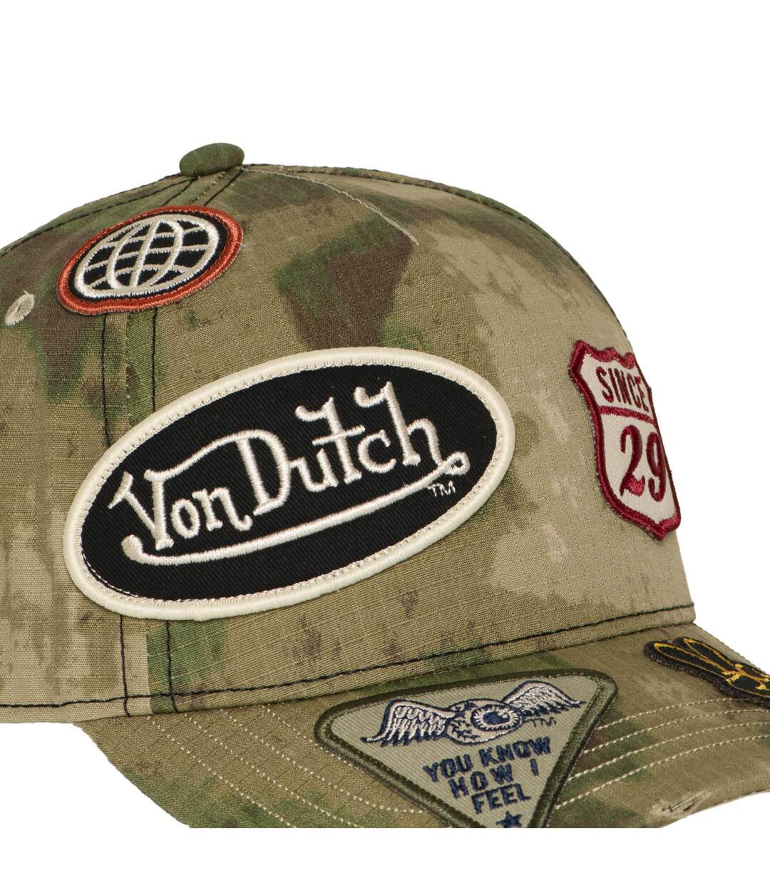 Casquette baseball effet usé avec patch Kamo Forest Vondutch-3