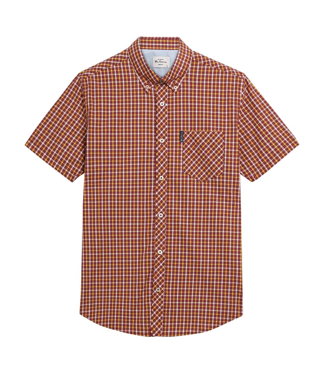 Mens Signature House Checked Short-sleeved Shirt Red Ben Sherman-2