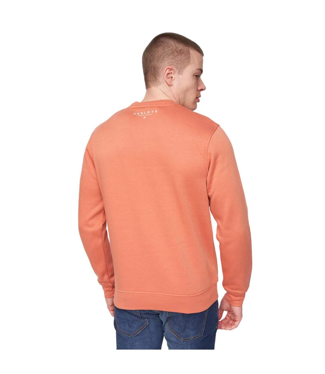 Sweat scripthen homme rouge orangé Henleys-2