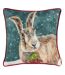 Piping detail hare christmas cushion cover 43cm x 43cm teal Evans Lichfield