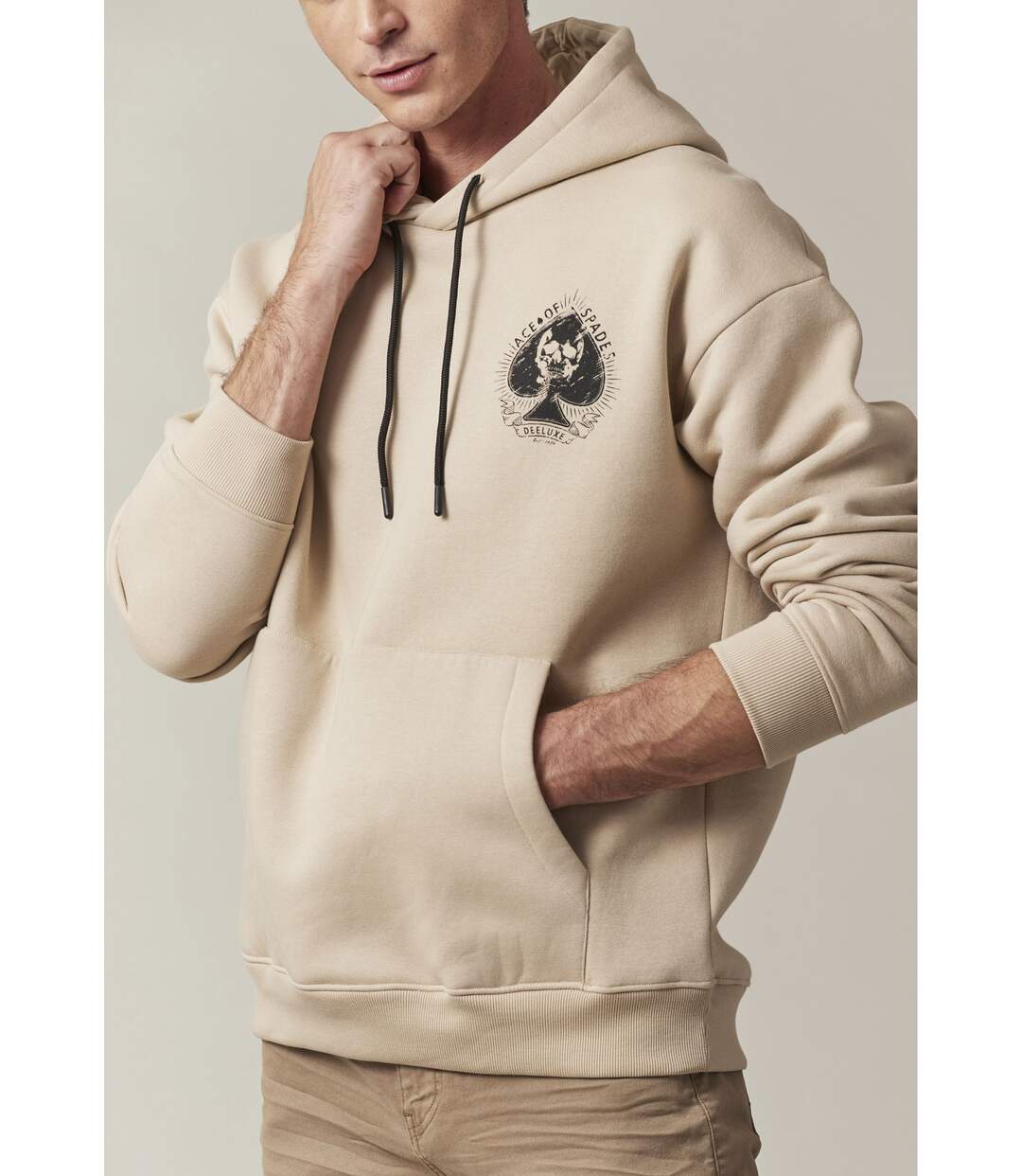 Sweat à capuche imprimé grunge pour homme CALADAN