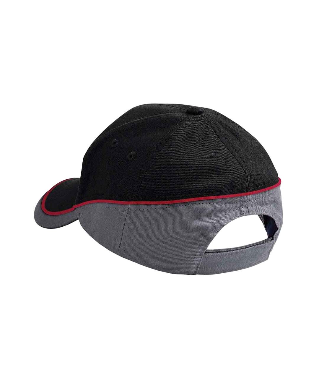 Casquette Teamwear Competition Noir Graphite Rouge Classique Beechfield-2