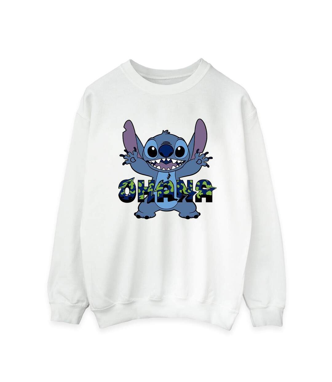 Disney - Sweat LILO AND STITCH OHANA BLUE GLITCH - Femme (Blanc) - UTBI22848-1