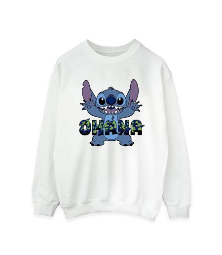 Disney - Sweat LILO AND STITCH OHANA BLUE GLITCH - Femme (Blanc) - UTBI22848