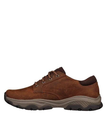 Skechers Mens Craster-Fenzo Oiled Leather Relaxed Fit Sneakers (Dark Brown) - UTFS10550