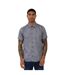 Mens Linen Tailored Shirt Navy Luke 1977-1