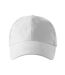 Childrens/kids 6 Panel Baseball Cap White Malfini-3