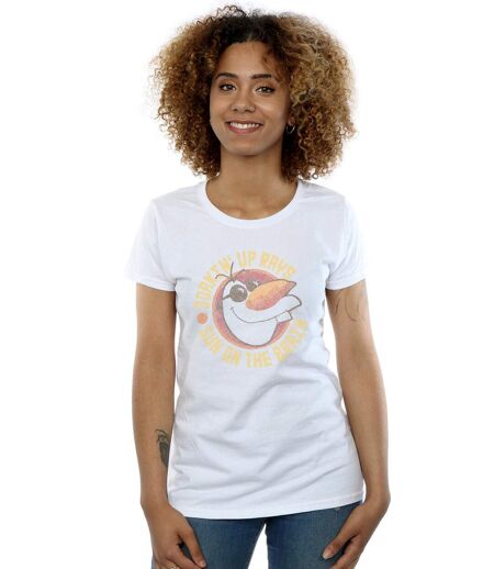 Disney T-shirt en coton Femme/Femme Frozen Olaf Sun On The Brain (Blanc) - UTBI21974