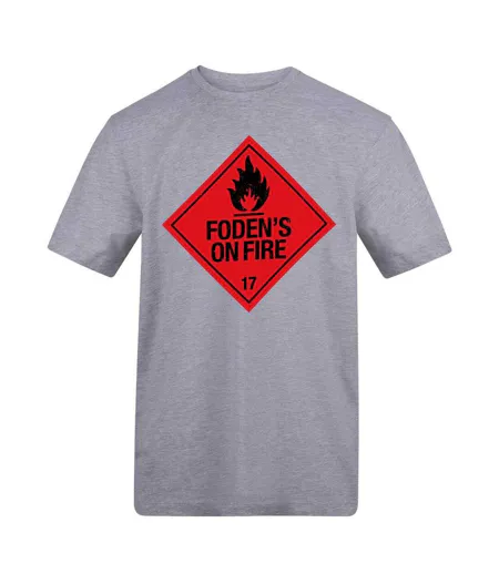 Unisex Adult Foden´s On Fire T-shirt Grey AWD