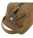 Quadra Heritage Leather Accented Waxed Canvas Wash Bag (Desert Sand) (One Size) - UTRW7082