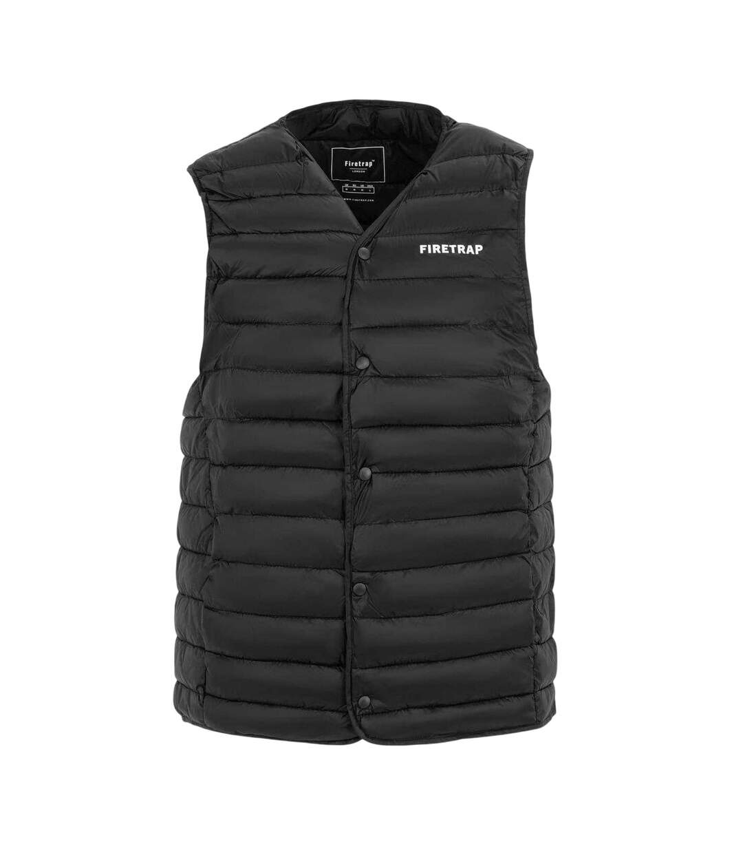 Doudoune Sans Manches Motif/style Logo Homme Noir Firetrap-1