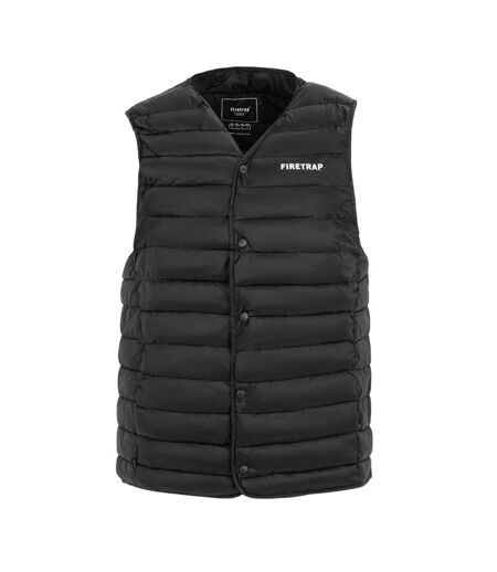 Doudoune Sans Manches Motif/style Logo Homme Noir Firetrap