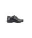 Roamers - Chaussures de ville en cuir extra larges avec sangle scratch - Homme (Noir) - UTDF124