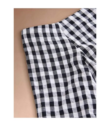 Womens/ladies Checked Godet Maxi Skirt Black Cath Kidston