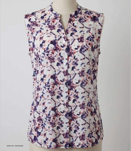 Chemisier sans manches MAYFLOWER N1130A : le top en viscose fluide pour un été frais et élégant