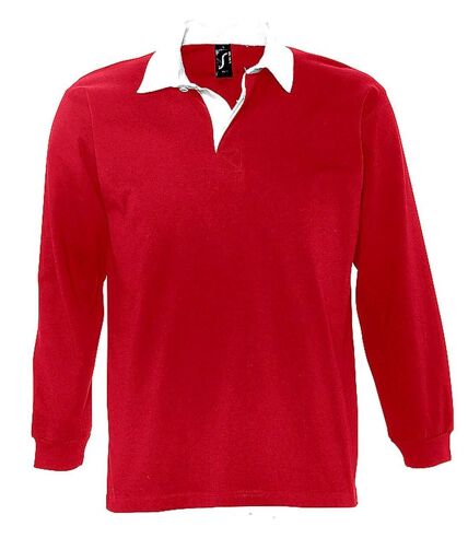 Polo rugby manches longues HOMME - 11313 - rouge