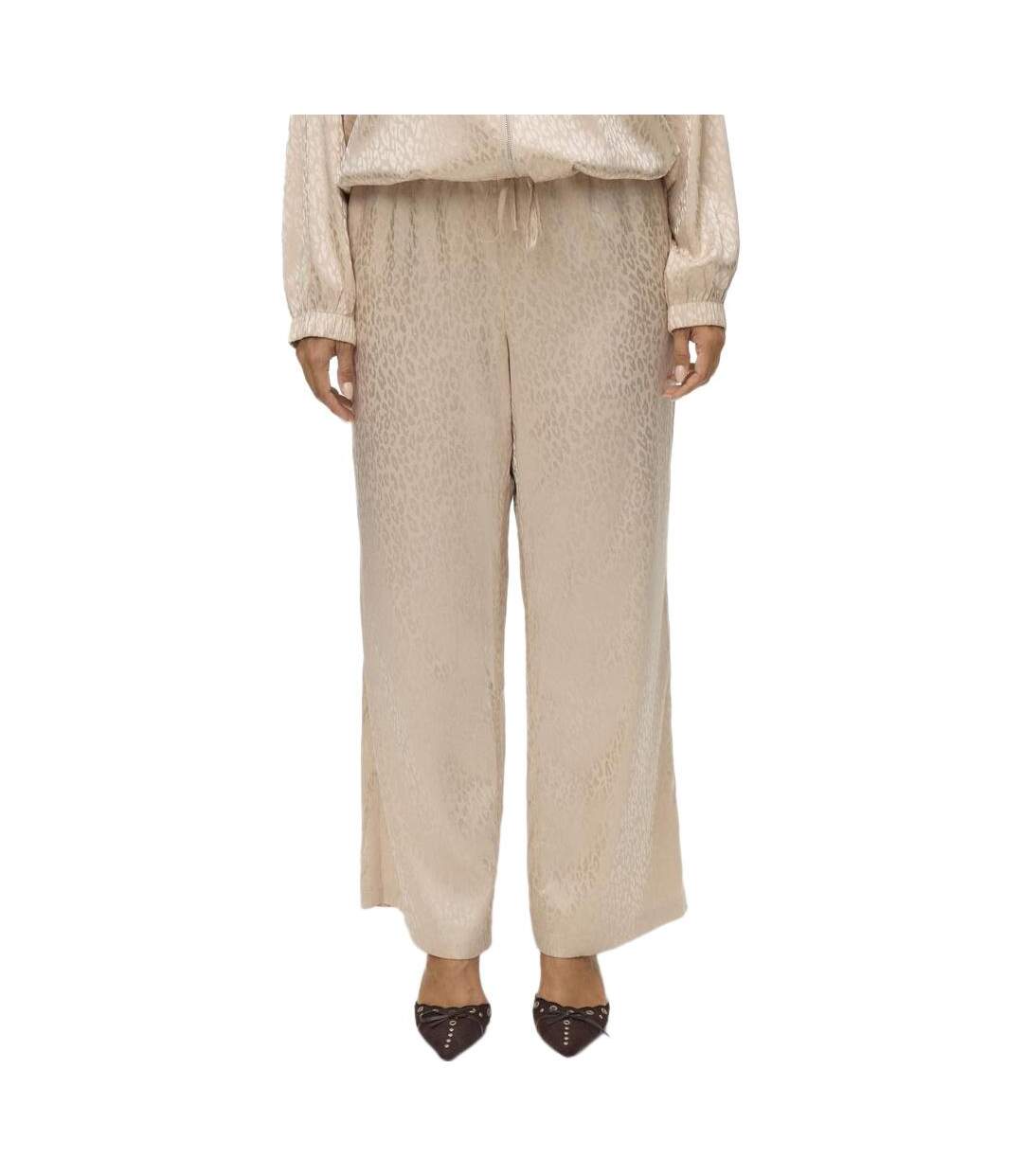 Pantalon fluide beige femme vero moda alida-1