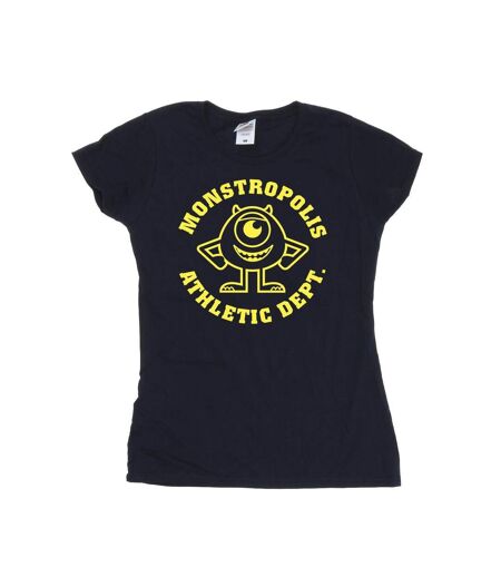 Disney T-shirt en coton Monsters University Monstropolis Femmes/Dames (Bleu marine) - UTBI49517