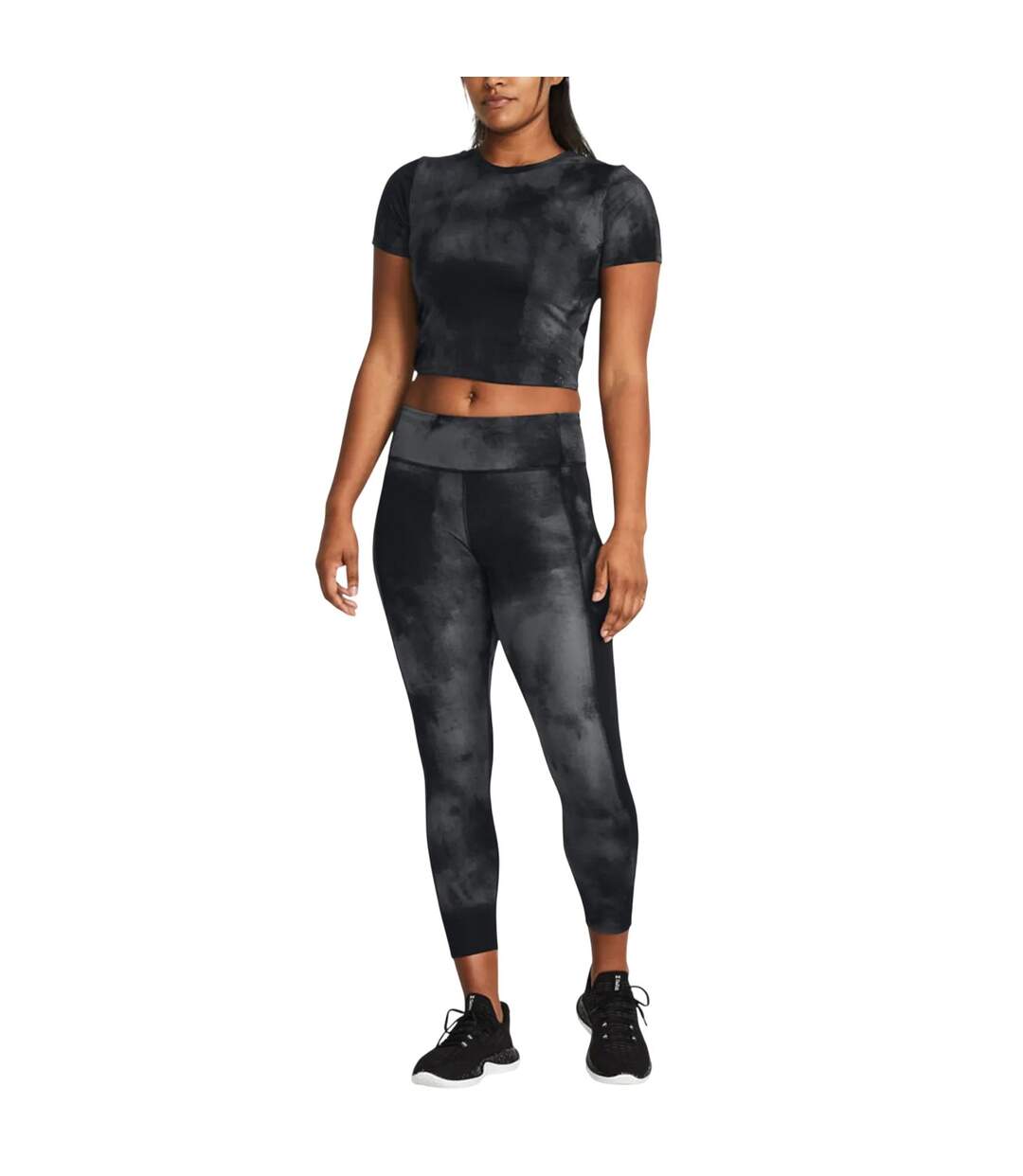 Womens/ladies launch printed leggings black Under Armour-4