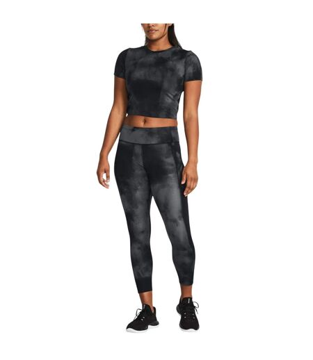 Womens/ladies launch printed leggings black Under Armour
