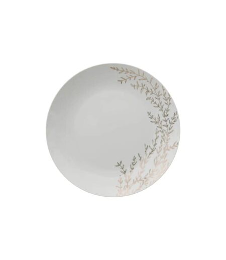 Lot de 6 Assiettes Plates Bois de Rose 27cm Blanc