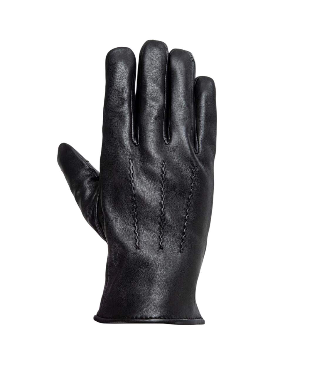 Mens Sheepskin 3 Point Stitch Glove Black Pretty Green-1