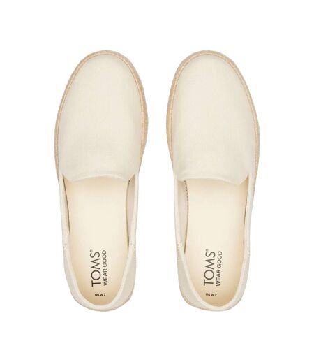 Womens/ladies Carolina Suede Slippers Natural Toms