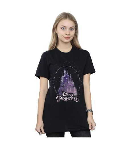 Disney Femme/Les femmes Princesse Château de Noël T-Shirt Boyfriend en coton (Noir) - UTBI48967