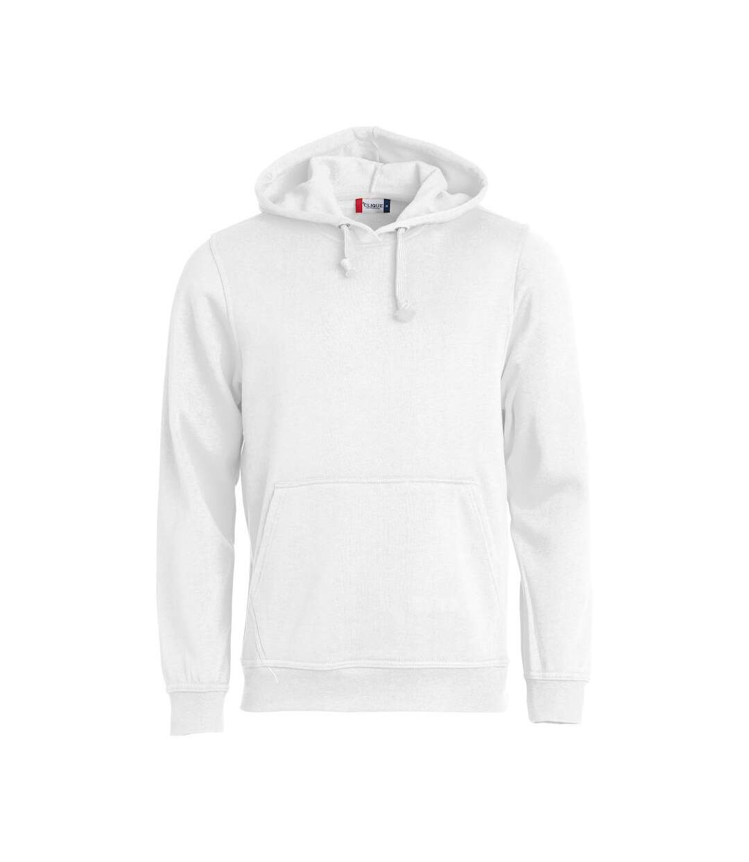 Sweat À Capuche Basic Adulte Blanc Clique-1