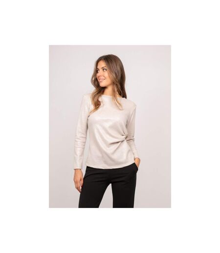 Top brillant manches longues drapé FLARINE - Dona X Lisa