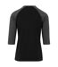T-shirt Manches ¾ Motif/style Contrasté Homme Noir Charbon Urban Classics-2