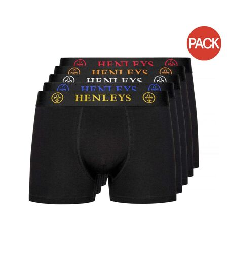 Pack of 5  Mens quintlock boxer shorts  black Henleys