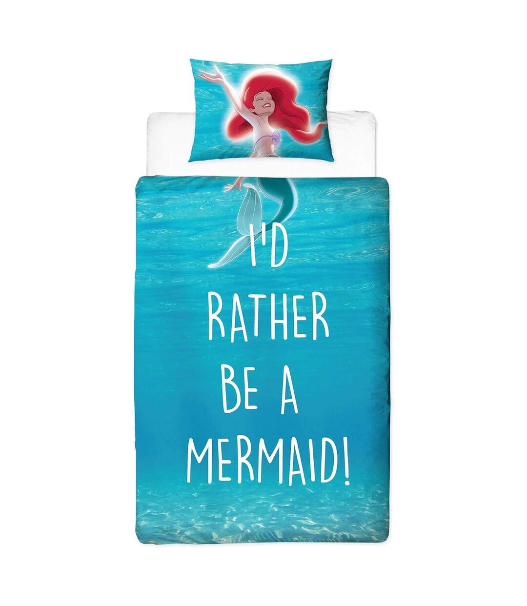 Reversible Duvet Set Blue White Little Mermaid-2