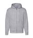 Sweatshirt À Capuche Et Fermeture Zippée Homme Gris Fruit Of The Loom-1
