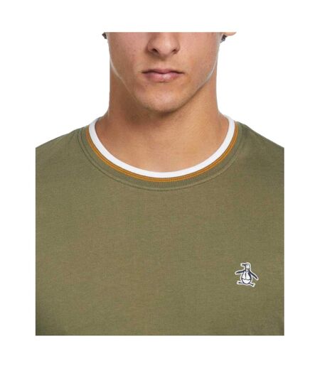 Mens Tipped Short-sleeved T-shirt Dusty Olive Original Penguin