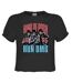 Womens/ladies King Of Rock Run Dmc Crop Top Charcoal Amplified-1