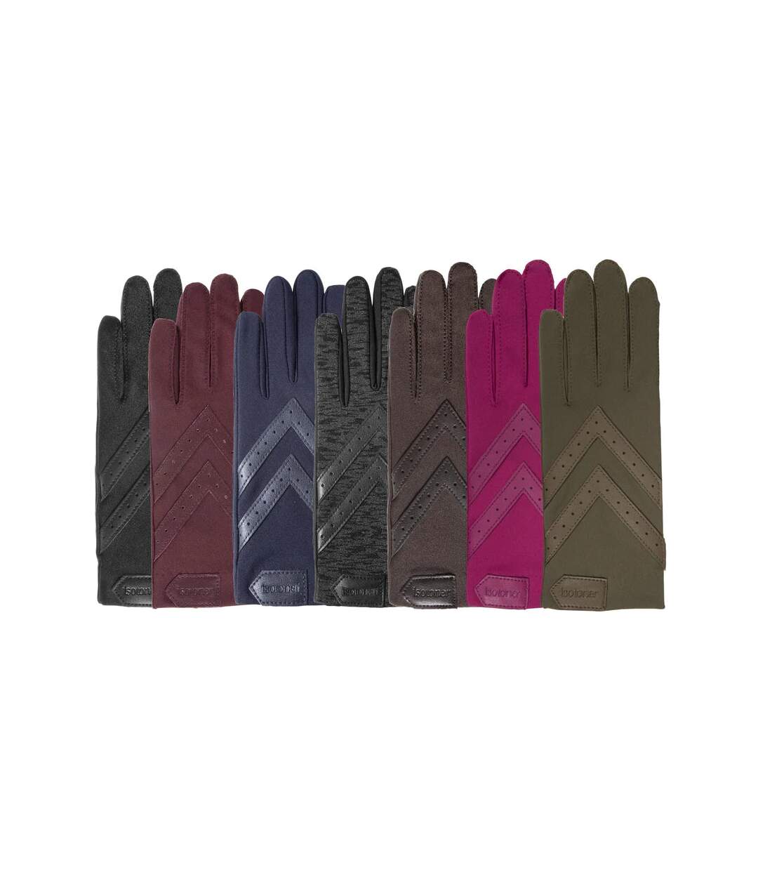 Isotoner Gants femme tactiles tissu extensible recyclé, résistant à l'eau, non doublé, taille unique-2