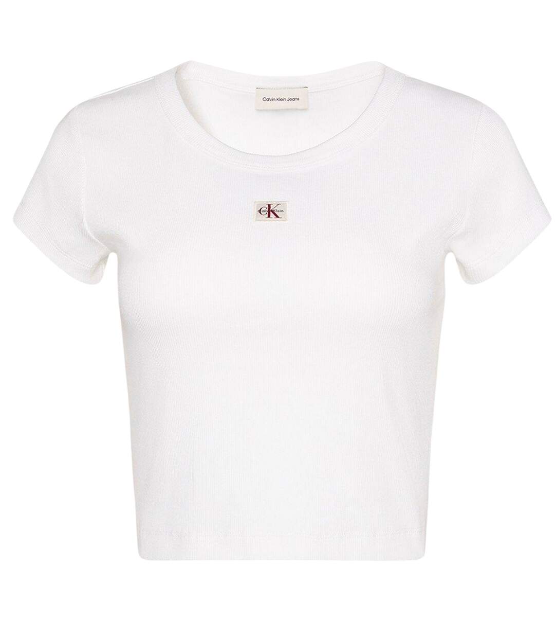Haut Court Motif/style Côtelé Femme Blanc Calvin Klein-2