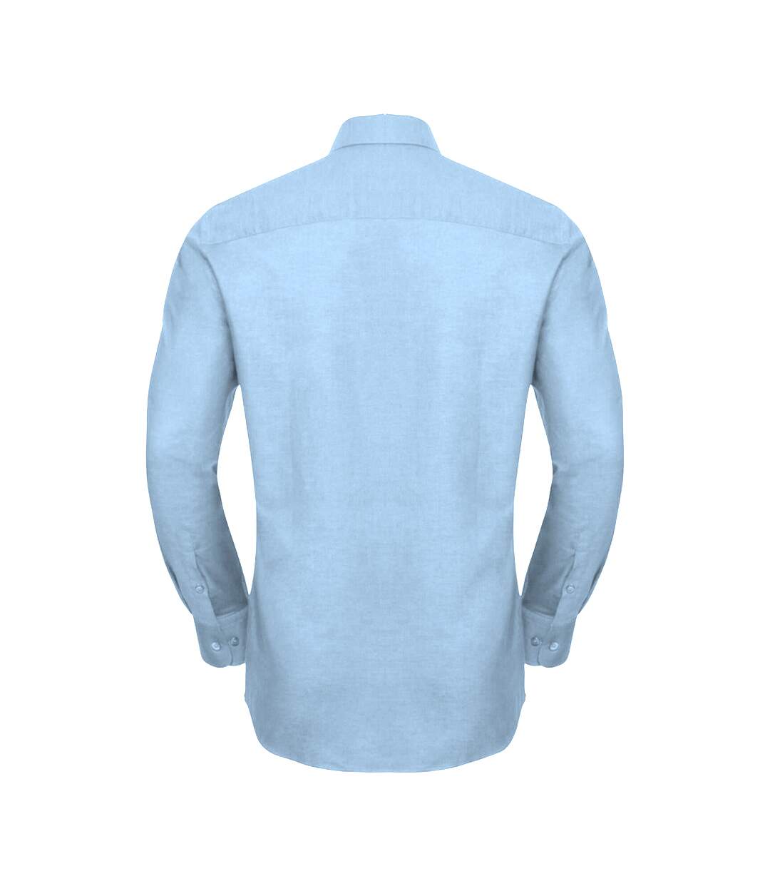 Russell Collection Mens Long Sleeve Easy Care Tailored Oxford Shirt (Bright Royal)