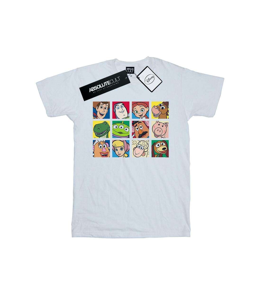 Disney Womens/Ladies Toy Story Character Squares Cotton Boyfriend T-Shirt (Blanc) - UTBI46931-1