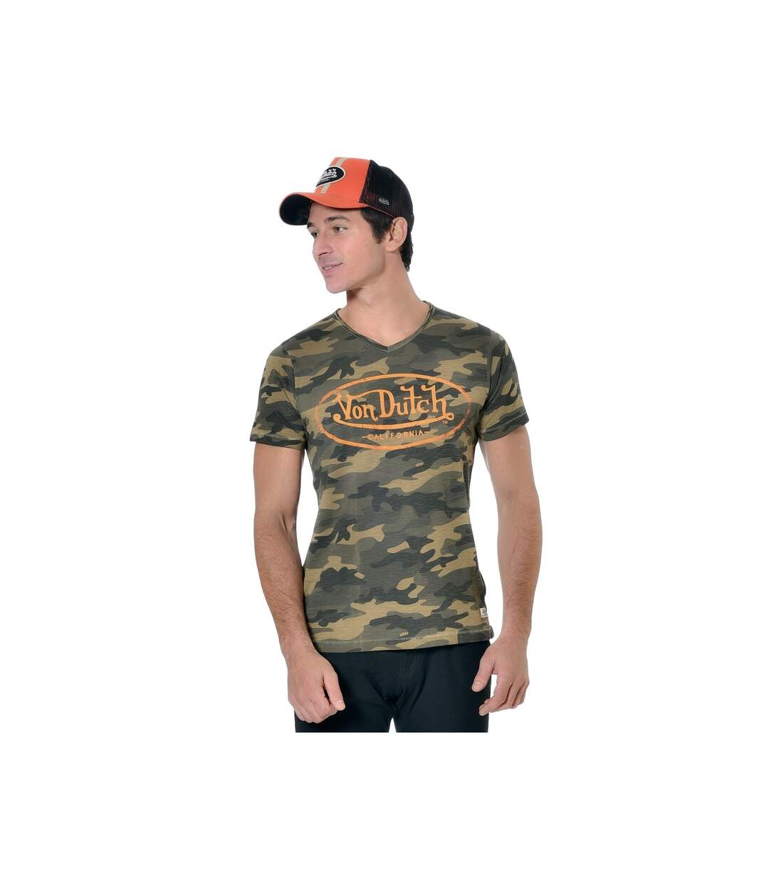 T-shirt homme col V Ron Vondutch-1
