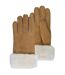 Isotoner Gants femme chauds et doux, en cuir de mouton retourné, et intérieur imitation fourrure-1